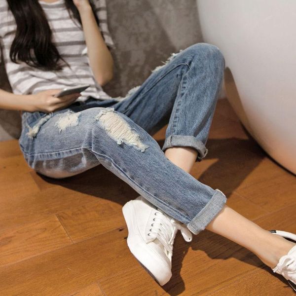 women's jeans spring summer streetwear hole ripped for women vintage loose casual harem pants vaqueros mujer denim c6142, Blue
women's jeans spring summer streetwear hole ripped for women vintage loose casual harem pants vaqueros mujer denim c6142, Blue
