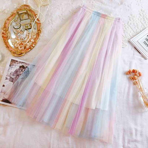 skirts korean gentle sense fairy elastic net gauze skirt big rainbow color long half-length women's clothing 2p3o, Black
skirts korean gentle sense fairy elastic net gauze skirt big rainbow color long half-length women's clothing 2p3o, Black