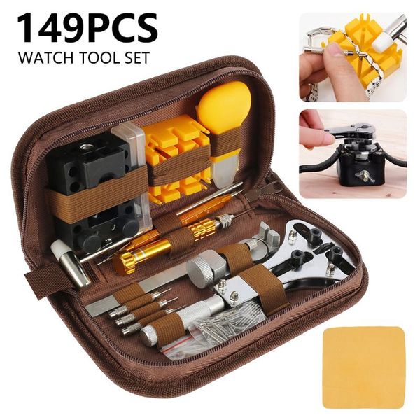 professional hand tool sets 149pcs watch repair set durable watchmaker case with large adjustable opener for most watches
professional hand tool sets 149pcs watch repair set durable watchmaker case with large adjustable opener for most watches