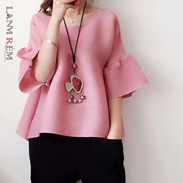 round neck flare sleeves wine red color pullover loose wide t-shirt female summer pleated vintage wk83203 210507, White
round neck flare sleeves wine red color pullover loose wide t-shirt female summer pleated vintage wk83203 210507, White
