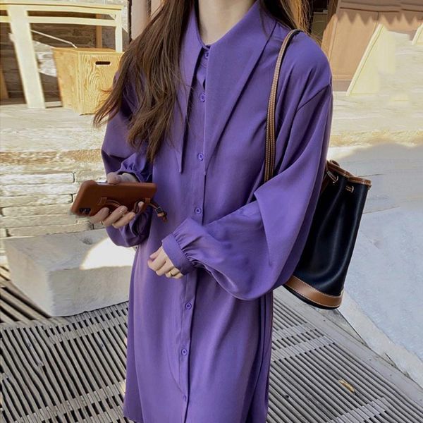 casual dresses fafa korean chic dress style violet pointed collar single breasted shirt skirt versatile loose lantern sleeve, Black;gray
casual dresses fafa korean chic dress style violet pointed collar single breasted shirt skirt versatile loose lantern sleeve, Black;gray