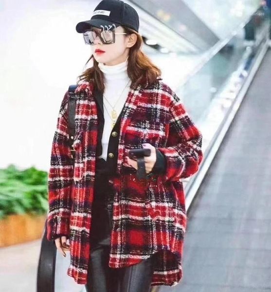 ladies contrast plaid long sleeve lapel woolen jacket outerwear - women fall/winter 2021 gingham checkered women's wool & blends, Black
ladies contrast plaid long sleeve lapel woolen jacket outerwear - women fall/winter 2021 gingham checkered women's wool & blends, Black