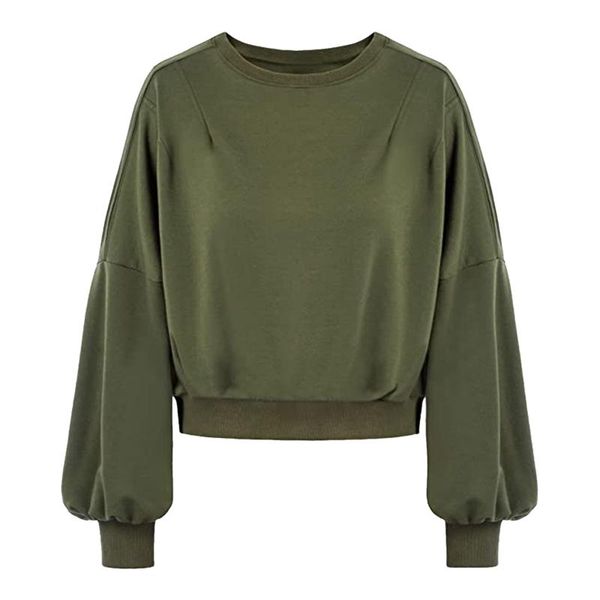 women's hoodies & sweatshirts korean fashion drop-shoulder sweatshirt women solid plus size cropped hoodie o-neck lantern long sleeve p, Black
women's hoodies & sweatshirts korean fashion drop-shoulder sweatshirt women solid plus size cropped hoodie o-neck lantern long sleeve p, Black