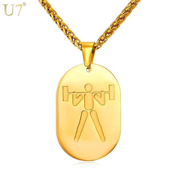 pendant necklaces u7 dog tags necklace for men sporty gold color stainless steel jewelry strokes of weightlifting & p839, Silver
pendant necklaces u7 dog tags necklace for men sporty gold color stainless steel jewelry strokes of weightlifting & p839, Silver