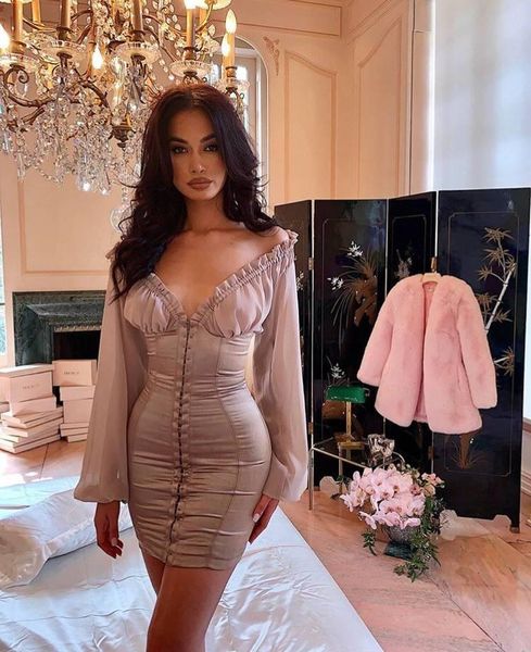 casual dresses celebrity nude long mesh sleeve v-neck bodycon dress fashion, Black;gray
casual dresses celebrity nude long mesh sleeve v-neck bodycon dress fashion, Black;gray
