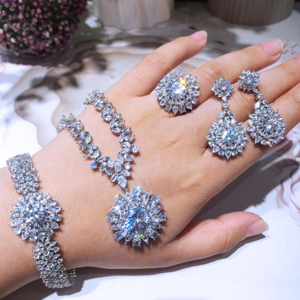 earrings & necklace luxury gorgeous classic heart of the sea pendant bangle ring set for women ladies gift godki, Silver
earrings & necklace luxury gorgeous classic heart of the sea pendant bangle ring set for women ladies gift godki, Silver