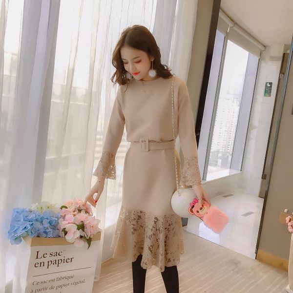 ruffles women dress winter patchwork full woolen lace solid flare sleeve o-neck belt high waist dresses 7792 casual, Black;gray
ruffles women dress winter patchwork full woolen lace solid flare sleeve o-neck belt high waist dresses 7792 casual, Black;gray