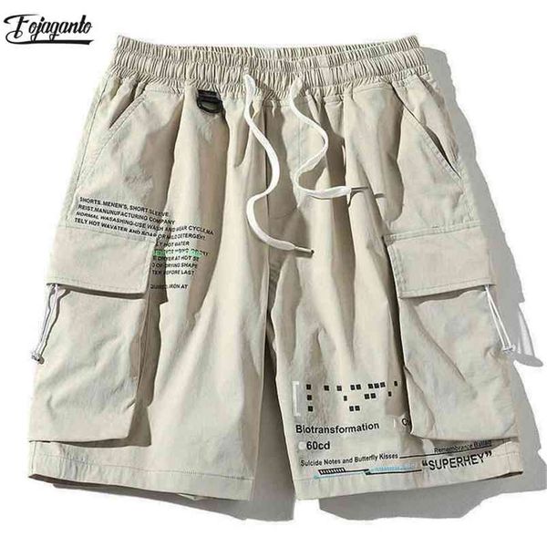 fojaganto summer cargo shorts men trend brand men's casual letter print knee length pants high street wild male 210629, White;black
fojaganto summer cargo shorts men trend brand men's casual letter print knee length pants high street wild male 210629, White;black