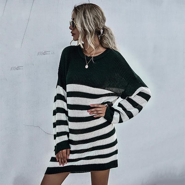 casual dresses women o neck autumn winter oversize full sleeve dress for basic striped knitted, Black;gray
casual dresses women o neck autumn winter oversize full sleeve dress for basic striped knitted, Black;gray