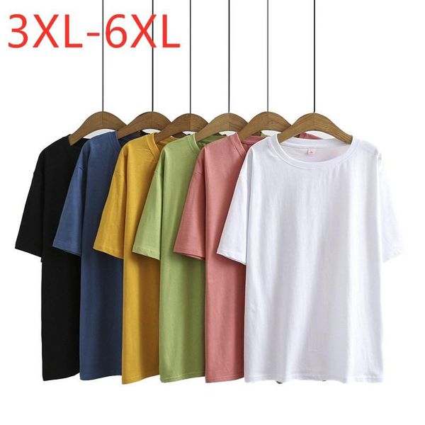 women's t-shirt 2021 ladies summer plus size for women large short sleeve loose cotton white pink black o-neck 3xl 4xl 5xl 6xl
women's t-shirt 2021 ladies summer plus size for women large short sleeve loose cotton white pink black o-neck 3xl 4xl 5xl 6xl