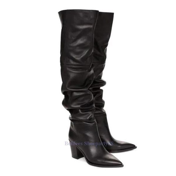 boots 7cm heeled black leather pointed toe over the knee chunky woman thigh high heel long botas plus size
boots 7cm heeled black leather pointed toe over the knee chunky woman thigh high heel long botas plus size
