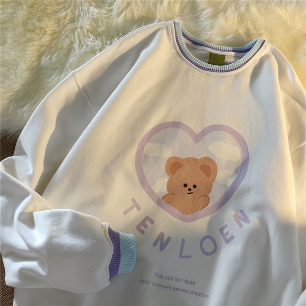 women hoodie korean winter couple sweatshirts kawaii cartoon bear print long sleeve o neck thick warm harajuku ladies fashion, Black
women hoodie korean winter couple sweatshirts kawaii cartoon bear print long sleeve o neck thick warm harajuku ladies fashion, Black