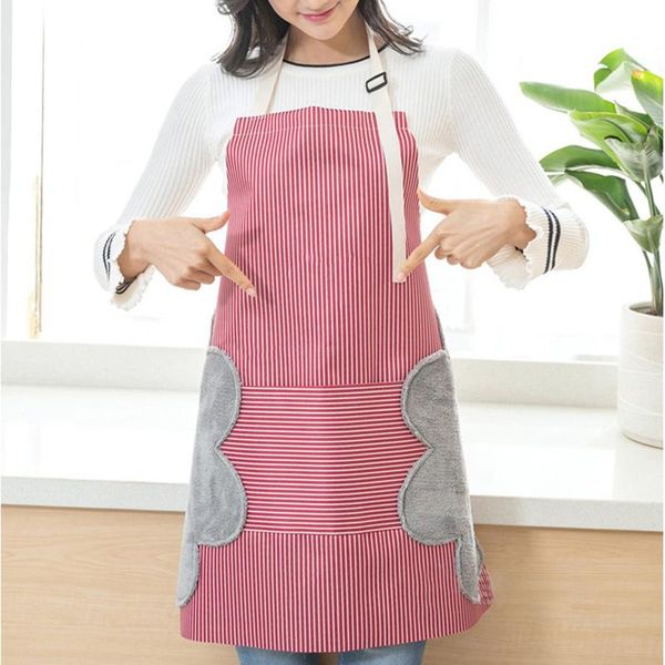 aprons waterproof adjustable apron with side towel & pocket stripe kitchen