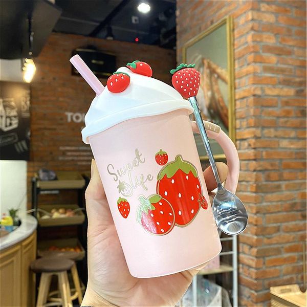 mugs kawaii sweet ceramic cute strawberry coffee mug with lid and spoon creative porcelain breakfast milk oatmeal cup drinkware
mugs kawaii sweet ceramic cute strawberry coffee mug with lid and spoon creative porcelain breakfast milk oatmeal cup drinkware