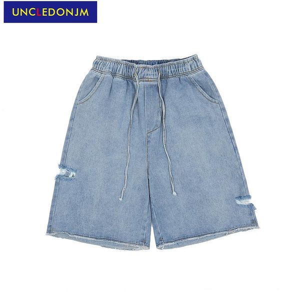 men's jeans men designer for korean hip hop shorts elastic waist retro loose pants denim ue028, Blue
men's jeans men designer for korean hip hop shorts elastic waist retro loose pants denim ue028, Blue