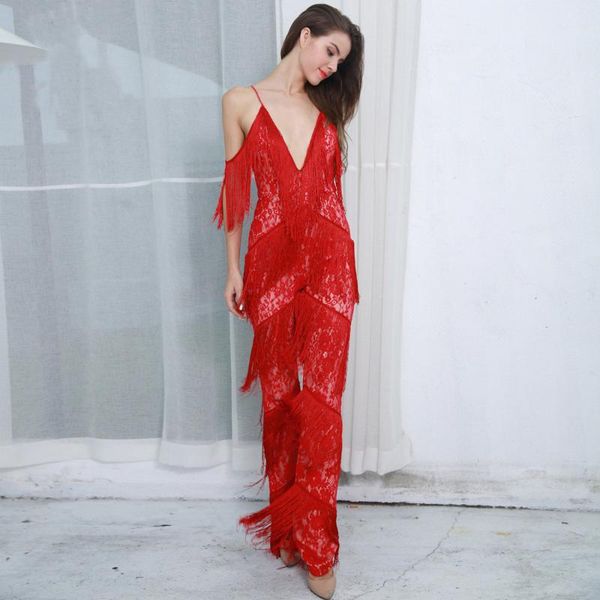 women's jumpsuits & rompers tassel lace see-through long sleeve backless women night club bodycon thin full red v-neck jumpsuit wholesa, Black;white
women's jumpsuits & rompers tassel lace see-through long sleeve backless women night club bodycon thin full red v-neck jumpsuit wholesa, Black;white