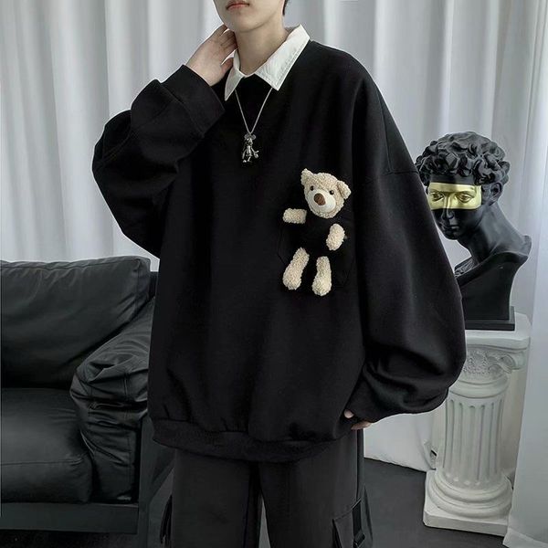 men's hoodies & sweatshirts male sport hoodie, fashion jacket with cartoons and doll, round collar, three colours, of cotton, pullover, Black
men's hoodies & sweatshirts male sport hoodie, fashion jacket with cartoons and doll, round collar, three colours, of cotton, pullover, Black