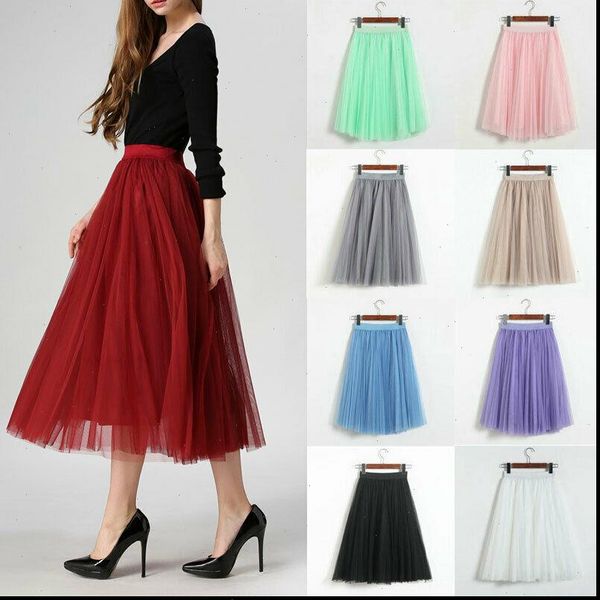 9 styles tulle plain womens skirt pleated fashion mesh midi high waist woman skirts 3 layers, Black
9 styles tulle plain womens skirt pleated fashion mesh midi high waist woman skirts 3 layers, Black