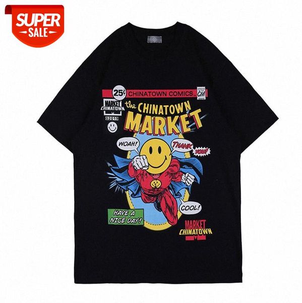 trendy american high street oversize t-shirt fun smiling face illustration printing short-sleeved tee male #j55r, White;black
trendy american high street oversize t-shirt fun smiling face illustration printing short-sleeved tee male #j55r, White;black