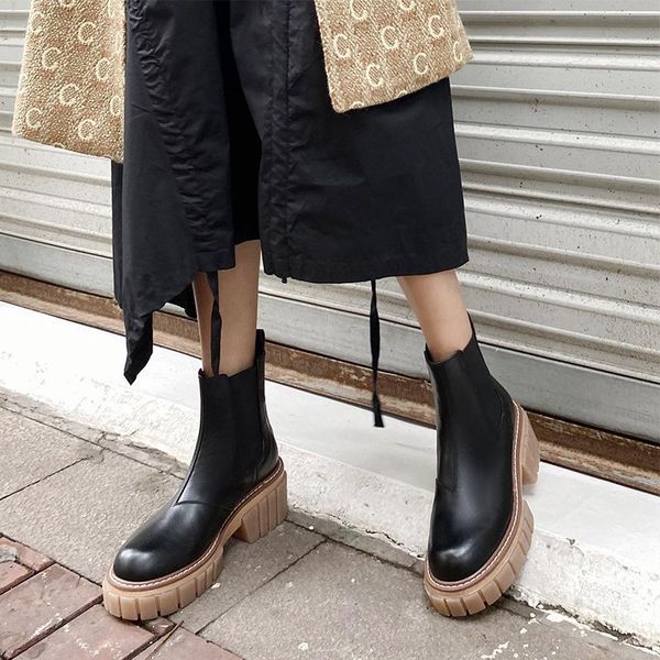 boots blwbyl 2021 genuine leather shoes women ankle round toe autumn winter fashion square heel platform woman, Black
boots blwbyl 2021 genuine leather shoes women ankle round toe autumn winter fashion square heel platform woman, Black