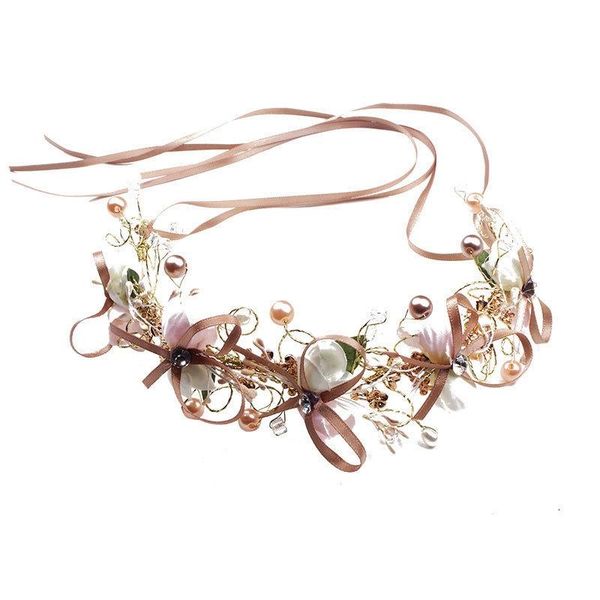 hair accessories wedding headband flower wreath crown bridal (beads and petals)