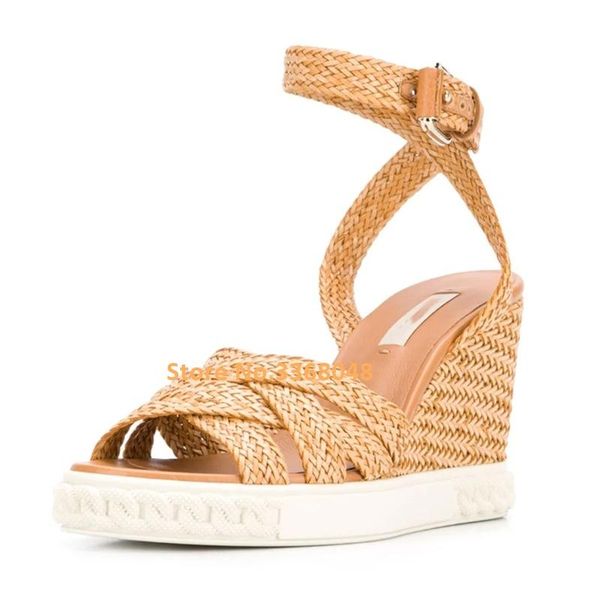 wedges platform sandals casual ladies summer shoes ankle buckle open toe weave women heel 8 cm comfortable, Black
wedges platform sandals casual ladies summer shoes ankle buckle open toe weave women heel 8 cm comfortable, Black