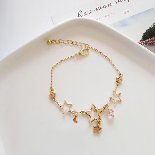 charm bracelets fashion simple sweety blue pink crystal hollow out star moon charms adjustable for women lady girls gfits, Golden;silver
charm bracelets fashion simple sweety blue pink crystal hollow out star moon charms adjustable for women lady girls gfits, Golden;silver