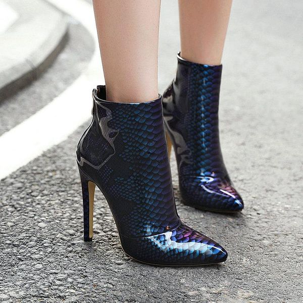 boots female fashion faux snake leather ankle pointed toe super high heel woman autumn winter zipper women shoes, Black
boots female fashion faux snake leather ankle pointed toe super high heel woman autumn winter zipper women shoes, Black