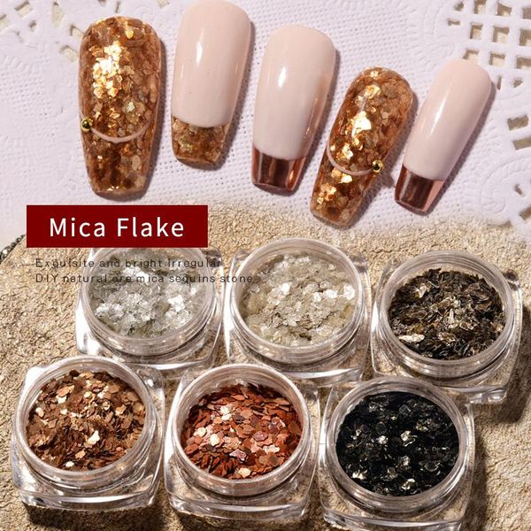 1box natural mica slices ultrathin metal nail art sequins glimmer mineral copper flakes jewelry diy uv manicure accessories decorations, Silver;gold
1box natural mica slices ultrathin metal nail art sequins glimmer mineral copper flakes jewelry diy uv manicure accessories decorations, Silver;gold