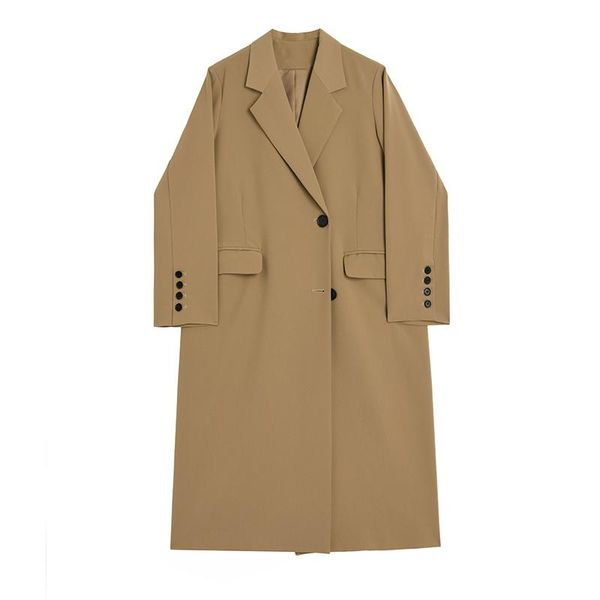 women's trench coats superaen 2021 autumn blazer solid single breasted casual long coat for women, Tan;black
women's trench coats superaen 2021 autumn blazer solid single breasted casual long coat for women, Tan;black