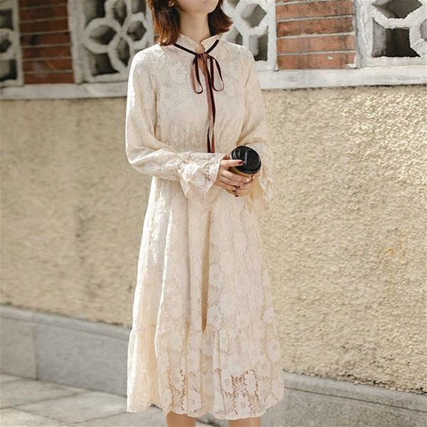 casual dresses elegant women sweet lace fairy female bow solid long sleeve midi party fashion korean clothing autumn yjga, Black;gray
casual dresses elegant women sweet lace fairy female bow solid long sleeve midi party fashion korean clothing autumn yjga, Black;gray