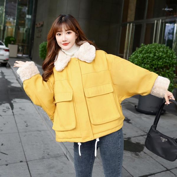 casual vintage women outerwear autumn winter corduroy women's jacket lamb fur lining warm coat female bomber student 1, Black
casual vintage women outerwear autumn winter corduroy women's jacket lamb fur lining warm coat female bomber student 1, Black