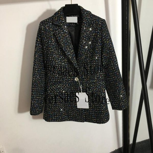 women's suits & blazers 2021 luxury design sequin embroidery tweed fashion long sleeve coat nail diamond button temperament versatile s, White;black
women's suits & blazers 2021 luxury design sequin embroidery tweed fashion long sleeve coat nail diamond button temperament versatile s, White;black