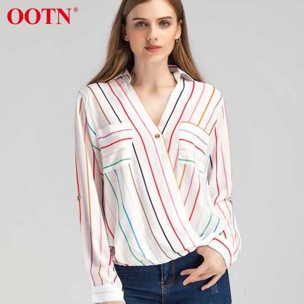 ootn deep v-neck colorful simple diagonal striped women's blouse loose-fitting casual long sleeve ladies simple style 210413, White
ootn deep v-neck colorful simple diagonal striped women's blouse loose-fitting casual long sleeve ladies simple style 210413, White