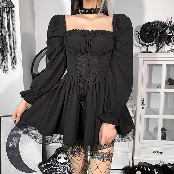 casual dresses japanese lolita style women princess black mini dress bad girl high waist gothic kawaii puff sleeve lace white party, Black;gray
casual dresses japanese lolita style women princess black mini dress bad girl high waist gothic kawaii puff sleeve lace white party, Black;gray