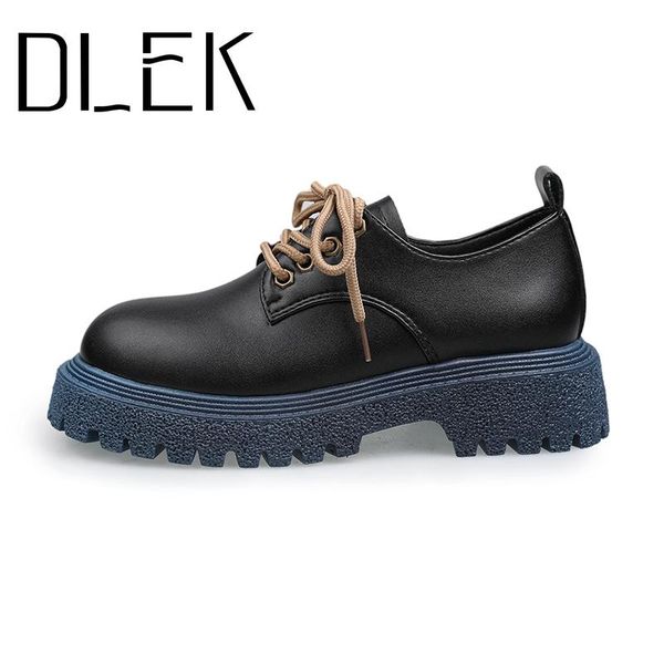 women platform leather shoes spring bold lace-up casual round toe shallow fashion all-match female soft dress, Black
women platform leather shoes spring bold lace-up casual round toe shallow fashion all-match female soft dress, Black