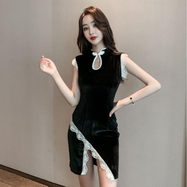 dresses party night club dress 2021 sleeveless cheongsam short chinese traditional dress velet chinese dress qipao 11933, Red
dresses party night club dress 2021 sleeveless cheongsam short chinese traditional dress velet chinese dress qipao 11933, Red