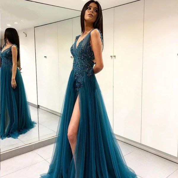 party dresses tulle evening 2021 side slit a-line v-neck appliques beads pleat formal prom gown for women floor length, White;black
party dresses tulle evening 2021 side slit a-line v-neck appliques beads pleat formal prom gown for women floor length, White;black