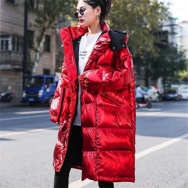 women's down & parkas korean glossy red pink winter jacket women long hooded warm padded parka female puffer jackets overcoat streetwea, Black
women's down & parkas korean glossy red pink winter jacket women long hooded warm padded parka female puffer jackets overcoat streetwea, Black