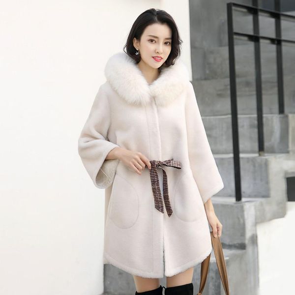 women's fur & faux real autumn winter clothes 2021 female 100% wool jacket korean vintage sheep shearling coat manteau femme 18366, Black
women's fur & faux real autumn winter clothes 2021 female 100% wool jacket korean vintage sheep shearling coat manteau femme 18366, Black
