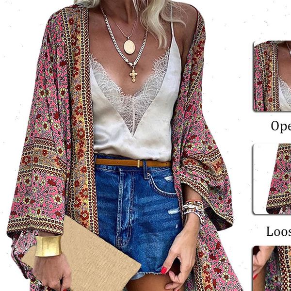 print floral long cardigan womens blouses swimwear boho flare sleeve sashes summer beach cover up holiday big size output, White
print floral long cardigan womens blouses swimwear boho flare sleeve sashes summer beach cover up holiday big size output, White