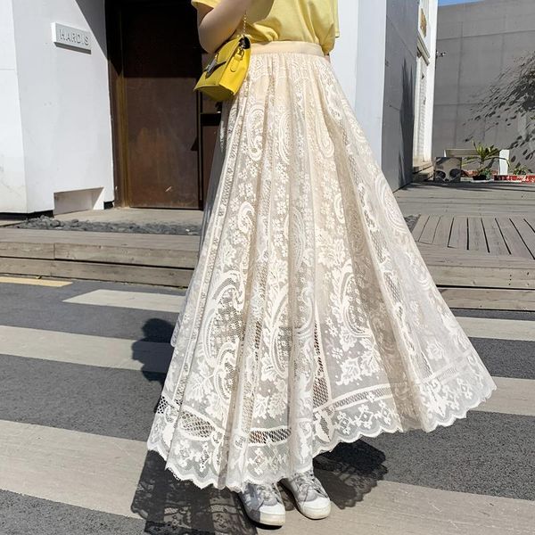 skirts korean chic spring summer women maxi skirt high waist black apricot white hollow out fairy elegant lace party long
skirts korean chic spring summer women maxi skirt high waist black apricot white hollow out fairy elegant lace party long