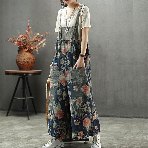 fairy natural spring summer loose womens rompers casual jeans plus size flower print jumpsuits ladies retro pocket denim overalls, Black;white
fairy natural spring summer loose womens rompers casual jeans plus size flower print jumpsuits ladies retro pocket denim overalls, Black;white