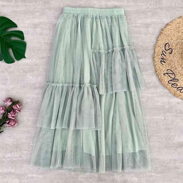 autumn korean women high waist simple pure color mesh skirt elastic band irregular a-line cake 210527, Black
autumn korean women high waist simple pure color mesh skirt elastic band irregular a-line cake 210527, Black