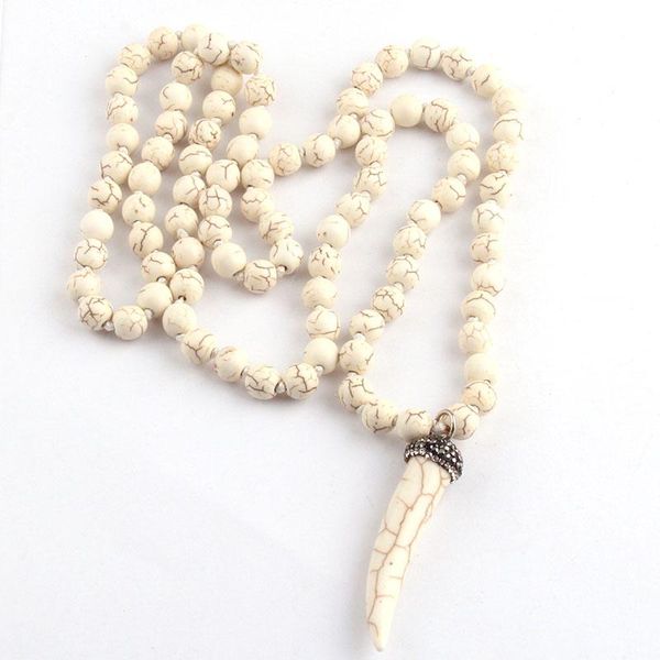 pendant necklaces fashion bohemian tribal jewelry white stone knotted ox horn for women ethnic necklace, Silver
pendant necklaces fashion bohemian tribal jewelry white stone knotted ox horn for women ethnic necklace, Silver