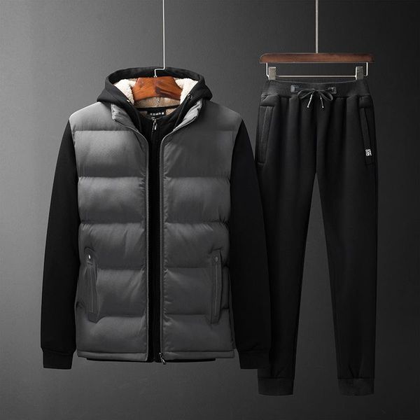 men's tracksuits winter lamb velvet jacket men plus thick warm cotton trousers size casual sports suit, Gray
men's tracksuits winter lamb velvet jacket men plus thick warm cotton trousers size casual sports suit, Gray