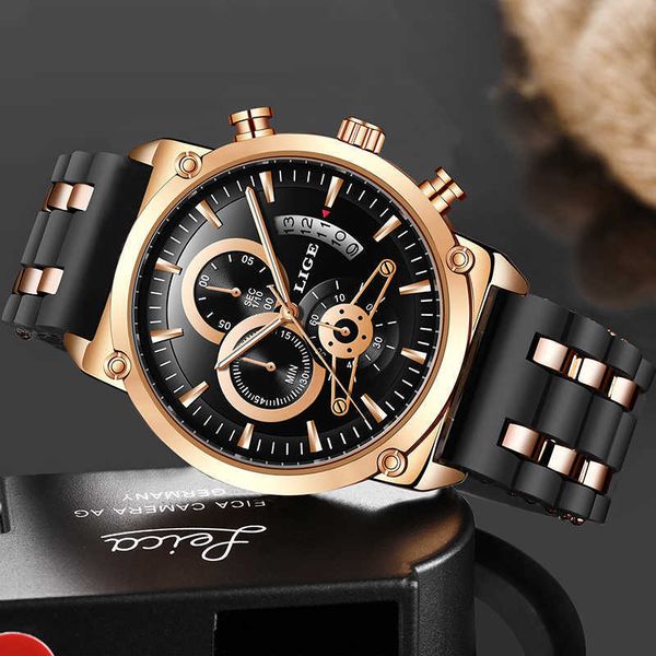 relogio masculino lige black classic mens watches brand luxury watch men sport silicone waterproof quartz clock+box 210527, Slivery;brown
relogio masculino lige black classic mens watches brand luxury watch men sport silicone waterproof quartz clock+box 210527, Slivery;brown