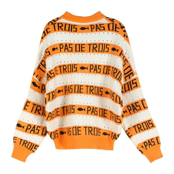 women sweater crew neck oversize knitted pullovers long sleeve black orange green letter winter m0170 210514, White;black
women sweater crew neck oversize knitted pullovers long sleeve black orange green letter winter m0170 210514, White;black