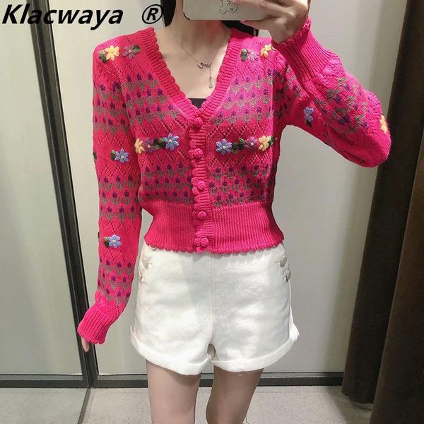 women's knits & tees klacwaya 2021 fashion retro sweet embroidered flower knit cardigan v-neck short single-breasted long sleeve jacket, White
women's knits & tees klacwaya 2021 fashion retro sweet embroidered flower knit cardigan v-neck short single-breasted long sleeve jacket, White