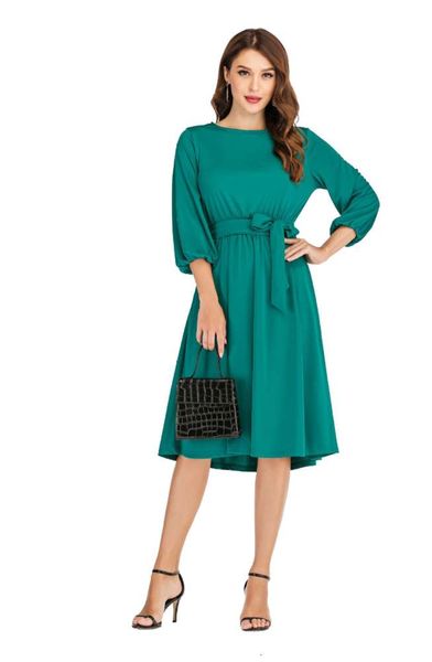 spring middle sleeve lace up waist color simple temperament swing, White;black
spring middle sleeve lace up waist color simple temperament swing, White;black